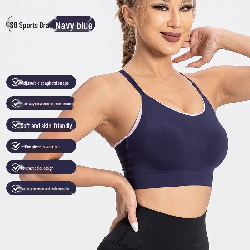 Damen Floral Yoga Sport-BH - Verstellbare dünne Träger für Pilates, Laufen und Fitness