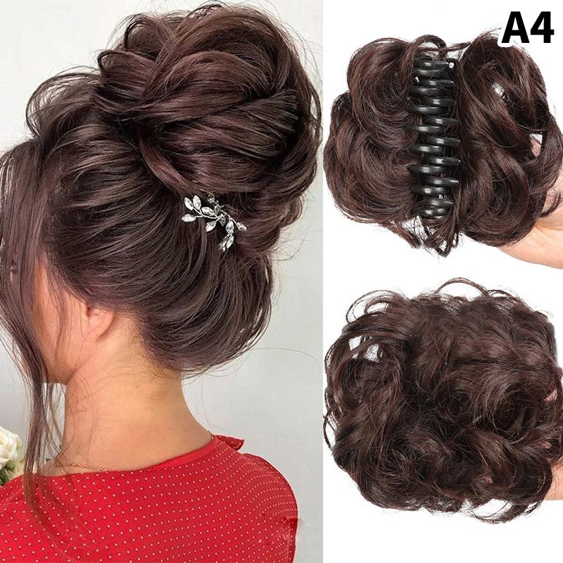 Extensions de cheveux synthétiques en chignon bouclé et désordonné, queue de cheval, pince de préhension, chouchou, élastique, épingle à cheveux pour femmes, outils de coiffure