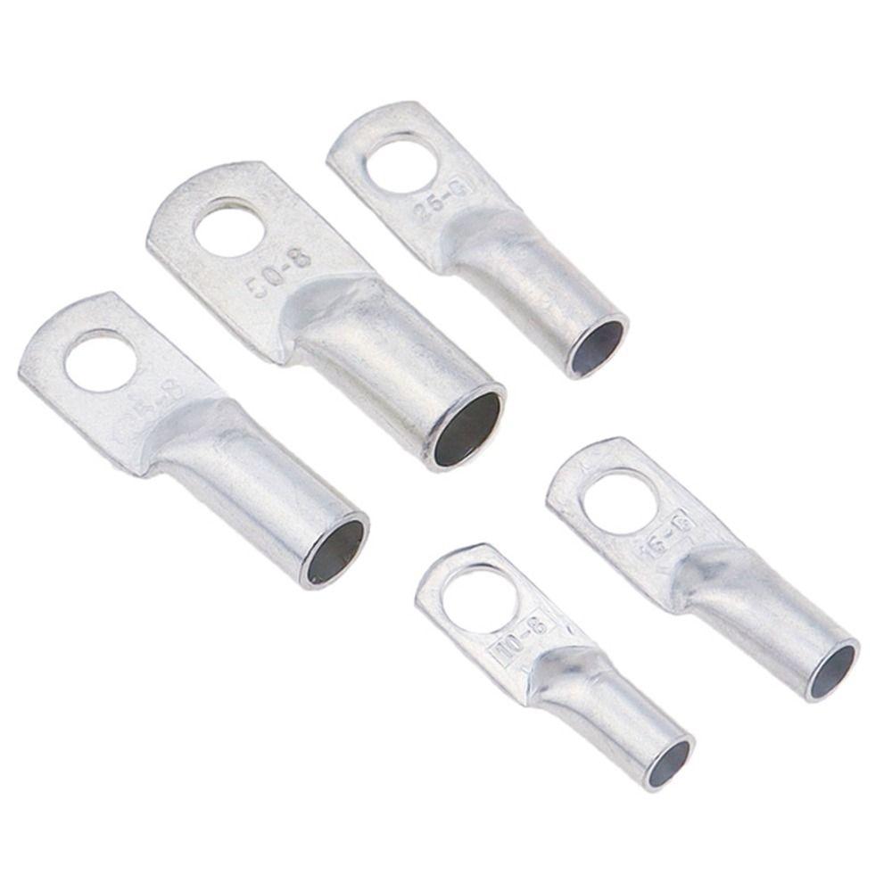 5Pcs 6/10/16/25mm2 Tinned Copper Cable Lug  for Battery Electrical Cable Connection
