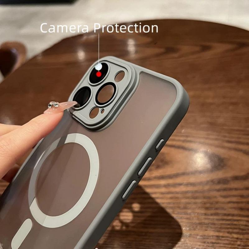 Für Magsafe Wireless Charging Magnethülle für iPhone 15 14 13 12 11 Pro Max Plus Mattklarer Linsenschutz Stoßfeste Abdeckung