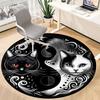 1pc Yin Yang Cats Chair Carpet for Office, Round Non Slip Durable Large Size Office Carpet, Suitable for Office
