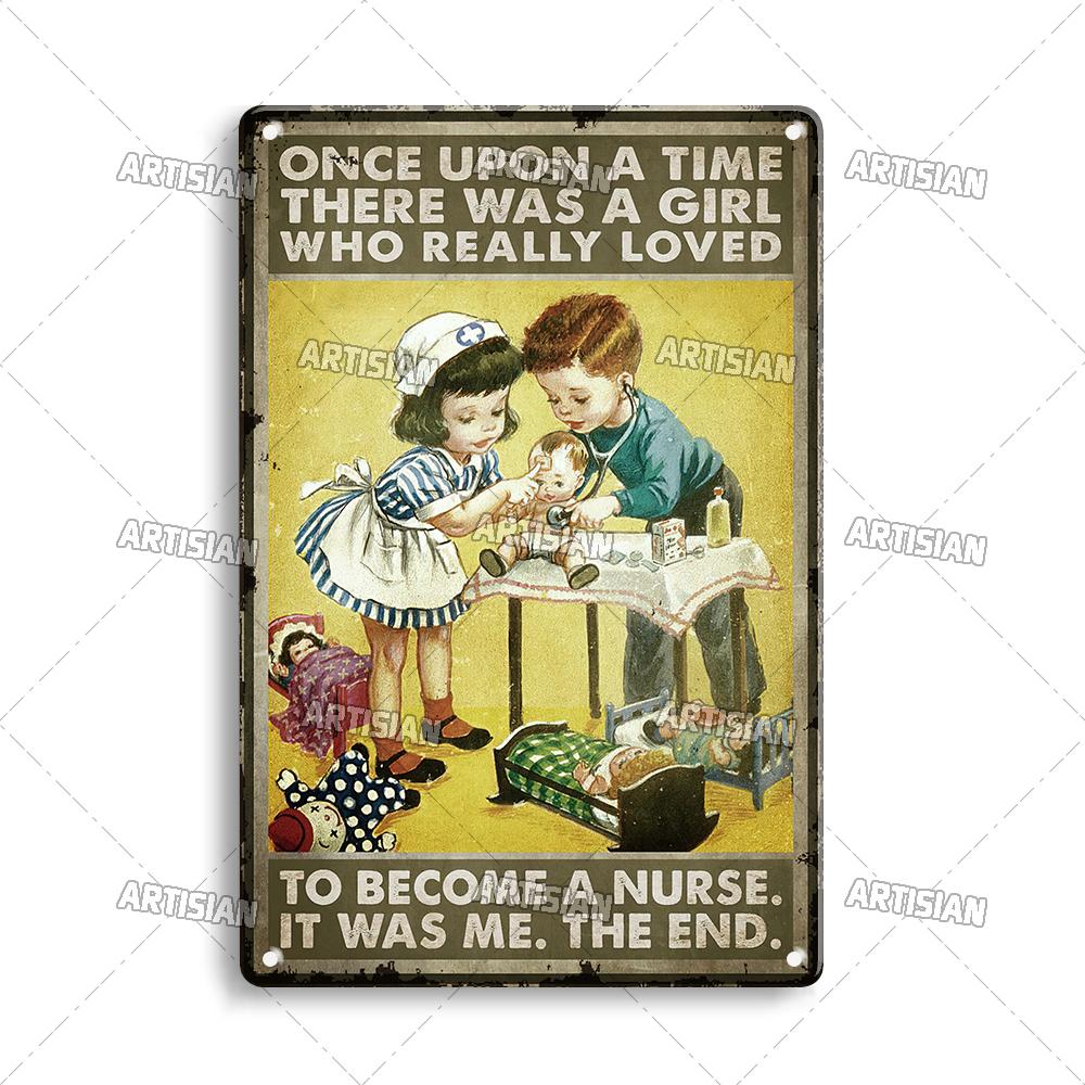 Künstlerisches Medizinisches Metallschild Krankenschwester Tierarzt Blechschild Klinik Krankenhaus Hebamme Dekoratives Poster Wanddekor Garage Bar Kneipe