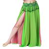 Belly Dance Skirt Double Slits Dance Training Dress Chiffon Long Skirt for Professional and Beginner