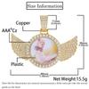 European-American Hip Hop Angel Wings Zircon Photo Frame Pendant Necklace