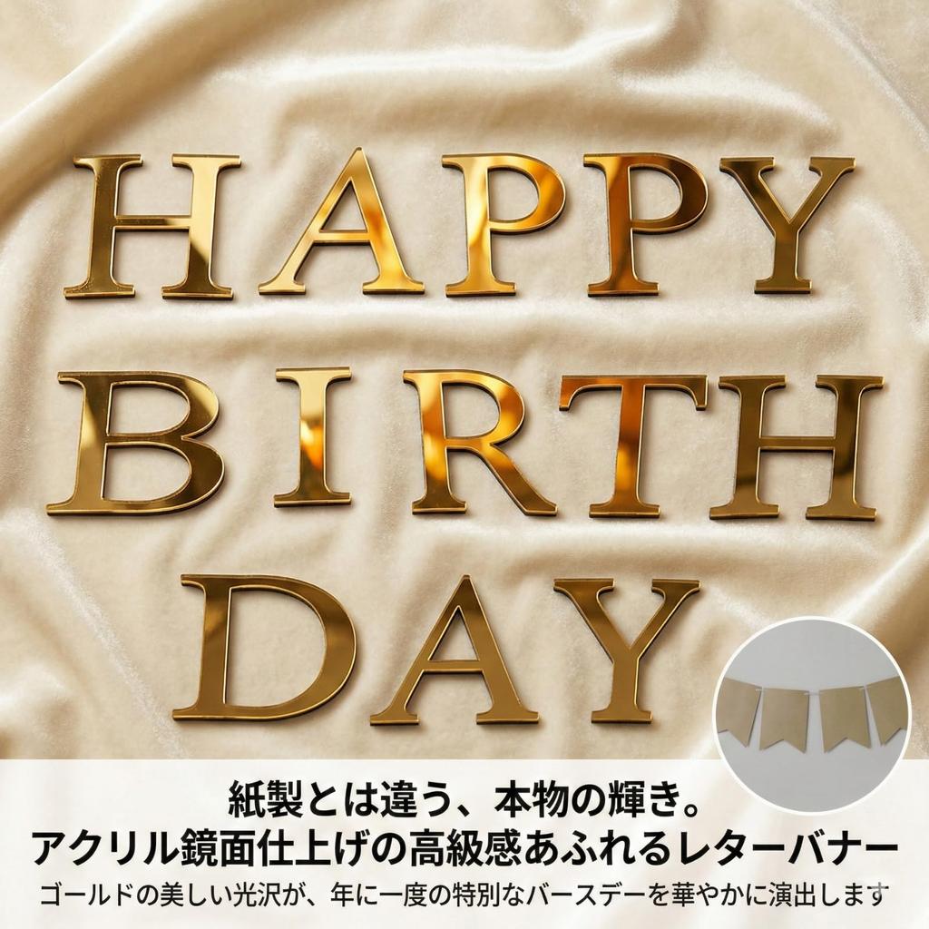 kaoco Birthday Decoration Happy Birthday Letter Banner Gold Set Acrylic Mirror Finish Birthday Wall Decoration Wall Decor 10cm Extra Large Alphabet