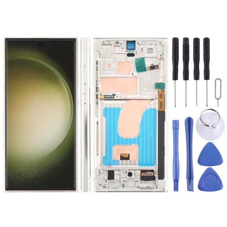 Per Samsung Galaxy S23 Ultra SM-S918B Schermo LCD TFT da 6,72 pollici Assemblaggio Completo Digitizer con Telaio, Non Supporta l'Identificazione delle Impronte Digitali