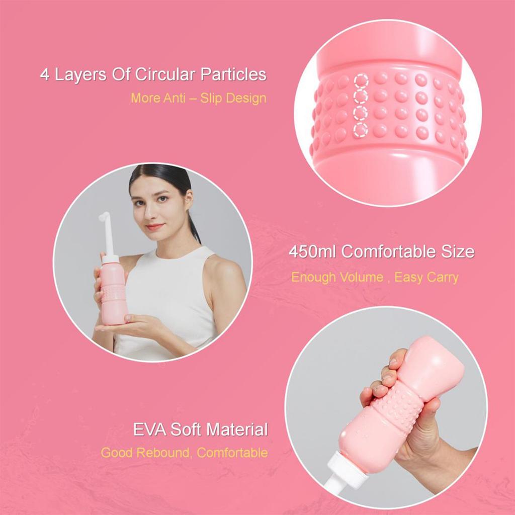 Portable Handheld Bidet Water Bottle Sprayer 650ML Large Capacity Squeeze Hygiene Cleaning for Perineum Butt