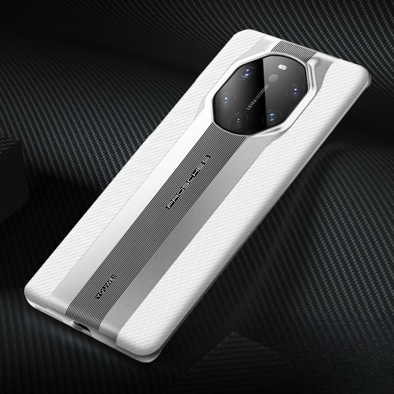 Ins Fashionable and Suitable for Huawei Mate40pro Mobile Phone Case Porsche 30 Carbon Fiber Pattern Anti-fall Protection Case