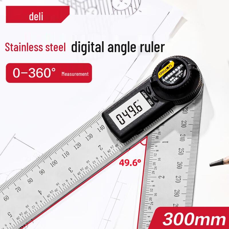 Deli Stainless Steel Digital Angle Gauge