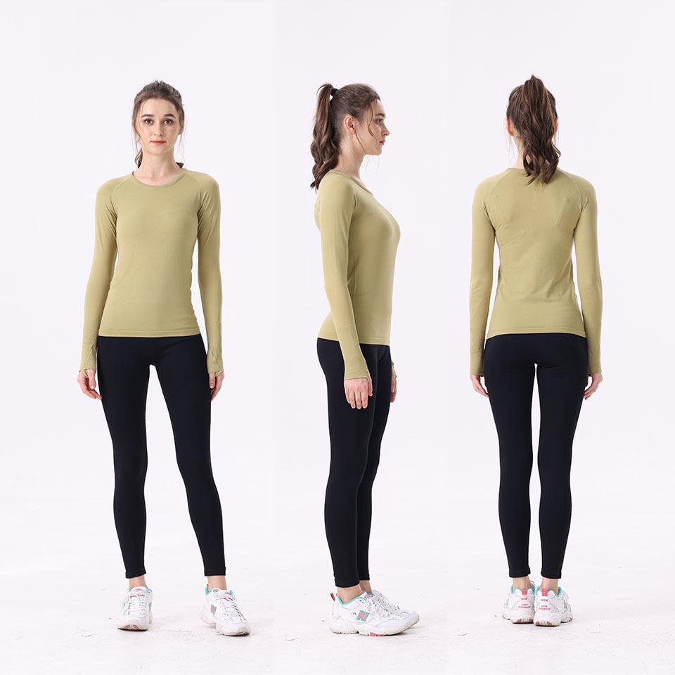 Damen 2.0 Yoga Langarm Schnelltrocknendes T-Shirt - Hochelastisch, Slim Fit für Laufen & Pilates.