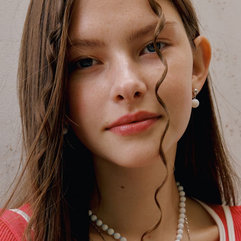 

VINTAGE HOLLYWOOD Plop Ball Necklace_VH2435NE015M White