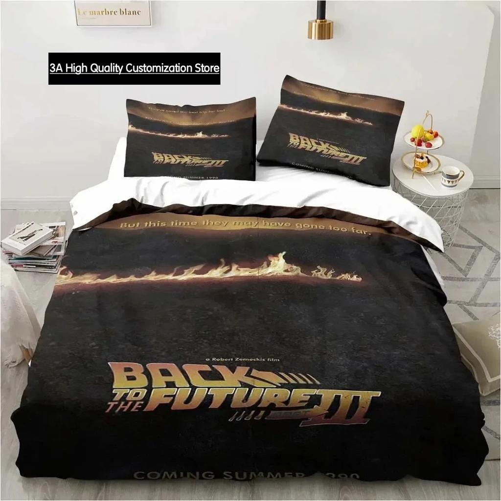 Návrat do budoucnosti Klasický film Retro povlečení Postel Třídílná sada Jednolůžko Dvojlůžko Velikost Queen King Povlak na přikrývku Dárek pro chlapce