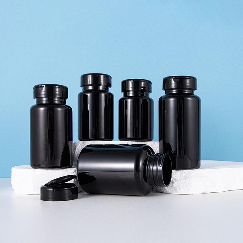 80/120/150/175Ml Health Black Light Proof Empty Medicine Capsule Powder Packet Plastic Jars Tiny Bottles Storage Mini Container