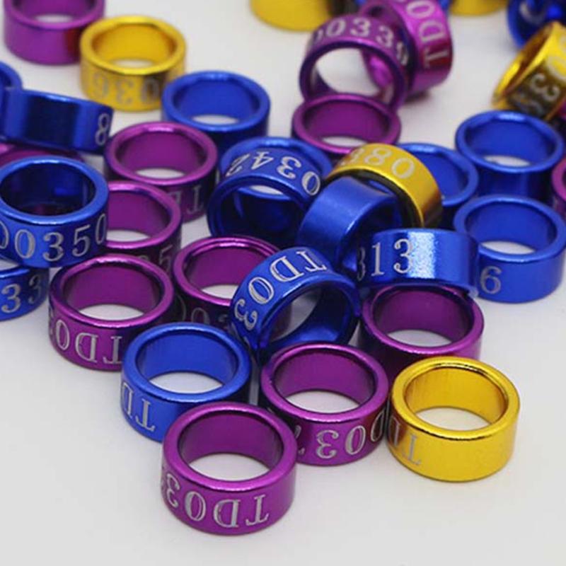 50 Pcs Dove Bands Bird Foot Ring Species Identify Training Rings Pet Bird Label Sign for Pigeon Chicks Small Poultry Supplies