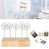 Lot de 10 supports photo en métal avec clip, support pour notes, messages, cartes, images, base en bois massif, artisanat