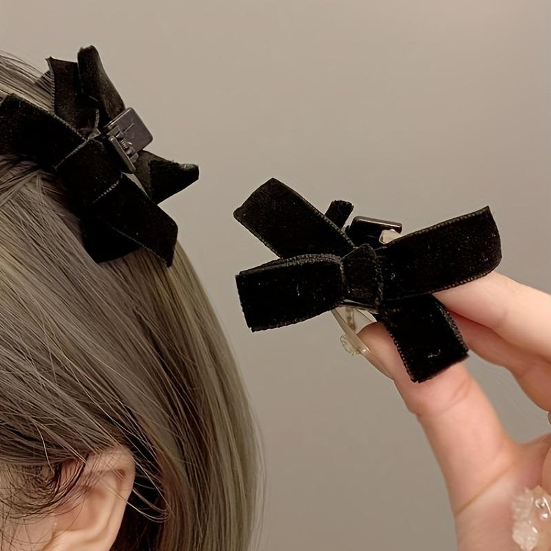 Samt-Schmetterlings-Haarklammern-Set,Vintage Elegante Schleifen-Haaraccessoires,Einfarbige Kleine Haarspangen für Damen,Geburtstag Festival