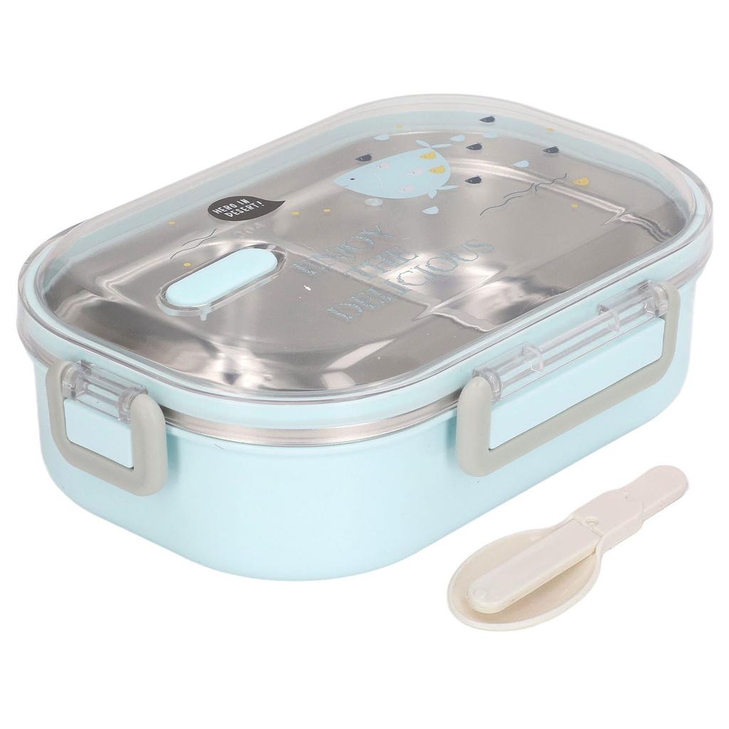 304 Stainless Steel Lunch Box Compartment Liner Thermal Insulation Bento Lunch Box Illustration Style Leak Proof