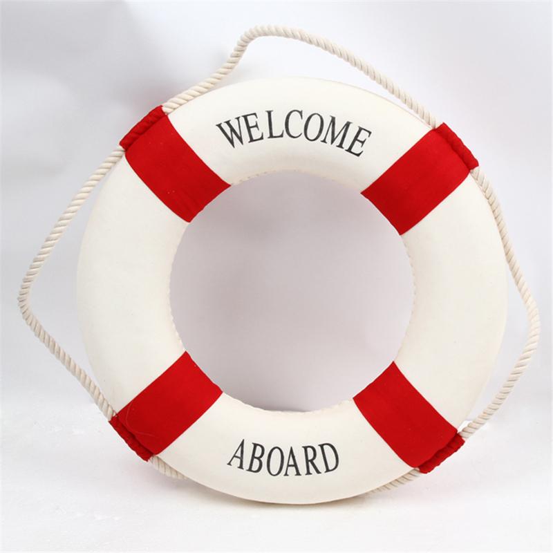 

Nautical Style Welcome Decorative Red Blue Life Buoy Home Marine Beach Wall Decoration Crafts Living Room 14cm червоний