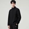 Li Ning Stand Collar Solid Color Casual Versatile Fleece Sports Cardigan Sweatshirt Men Sweatshirt AJDV341-1