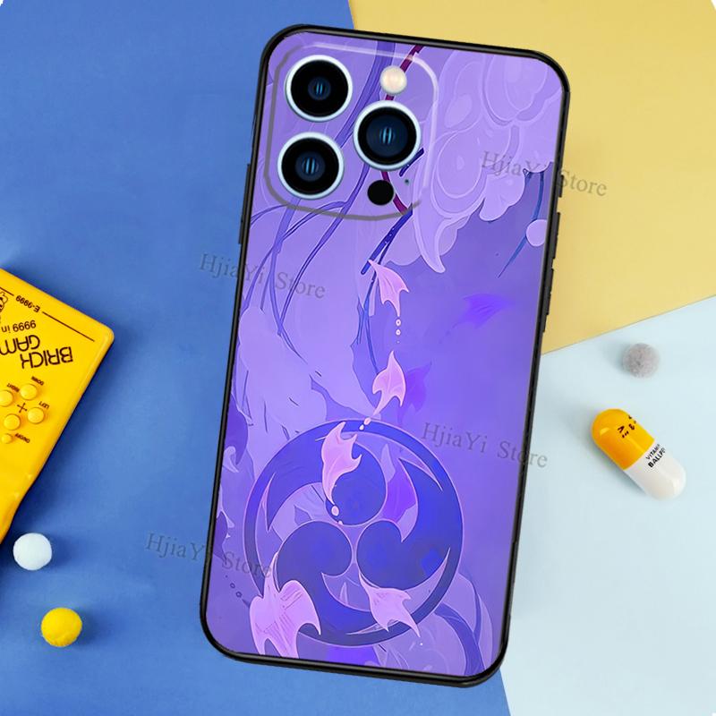 Genshin Impact Raiden Shogun Case For iPhone 13 Pro Max 12 Mini 11 14 15 16 XS MAX XR Plus Silicone Phone Cover
