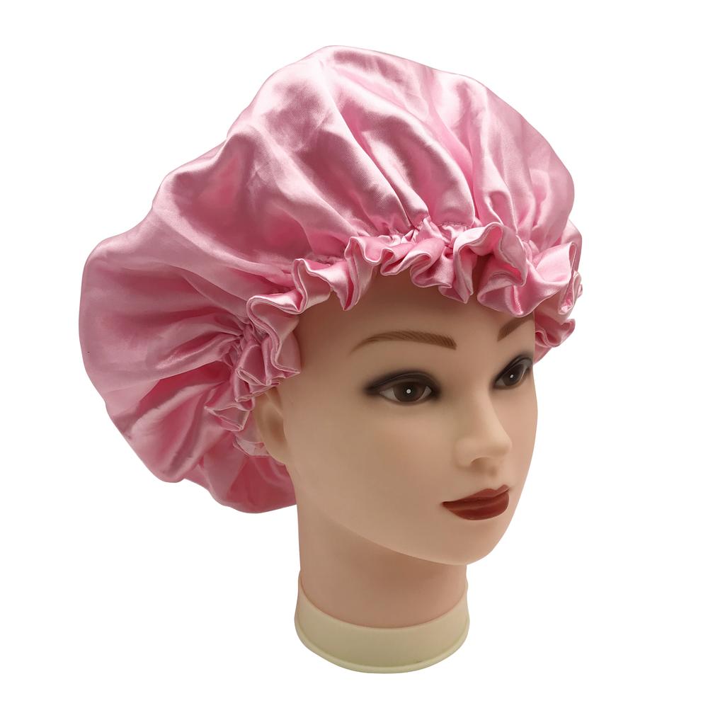 100% Silk Hair Weave Bonnet Satin Designer Bonnets Double Layer Hair Bonnets