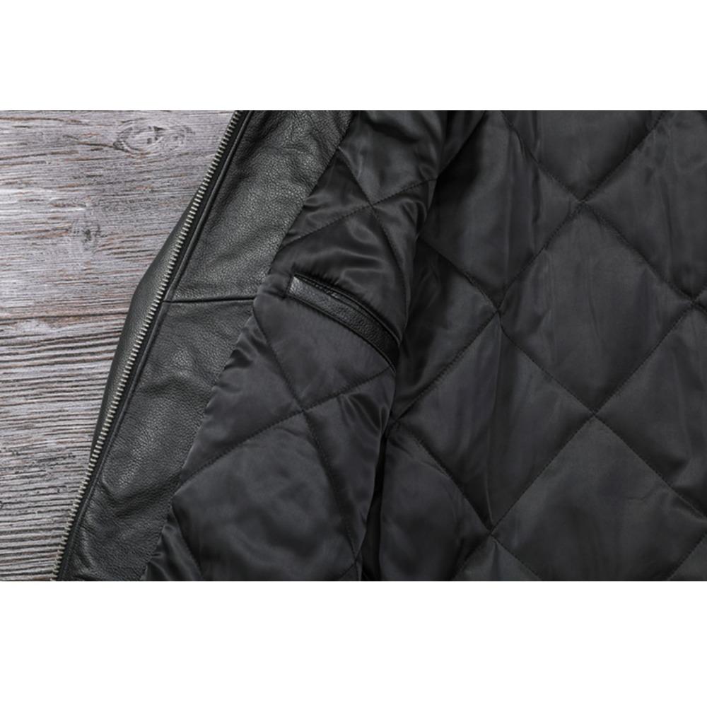 Chinese Size Men Leather Jacket Genuine Cow Leather Natural Fur Collar Flight Jackets Mens Cowhide Coats Winter Air Force Clothes