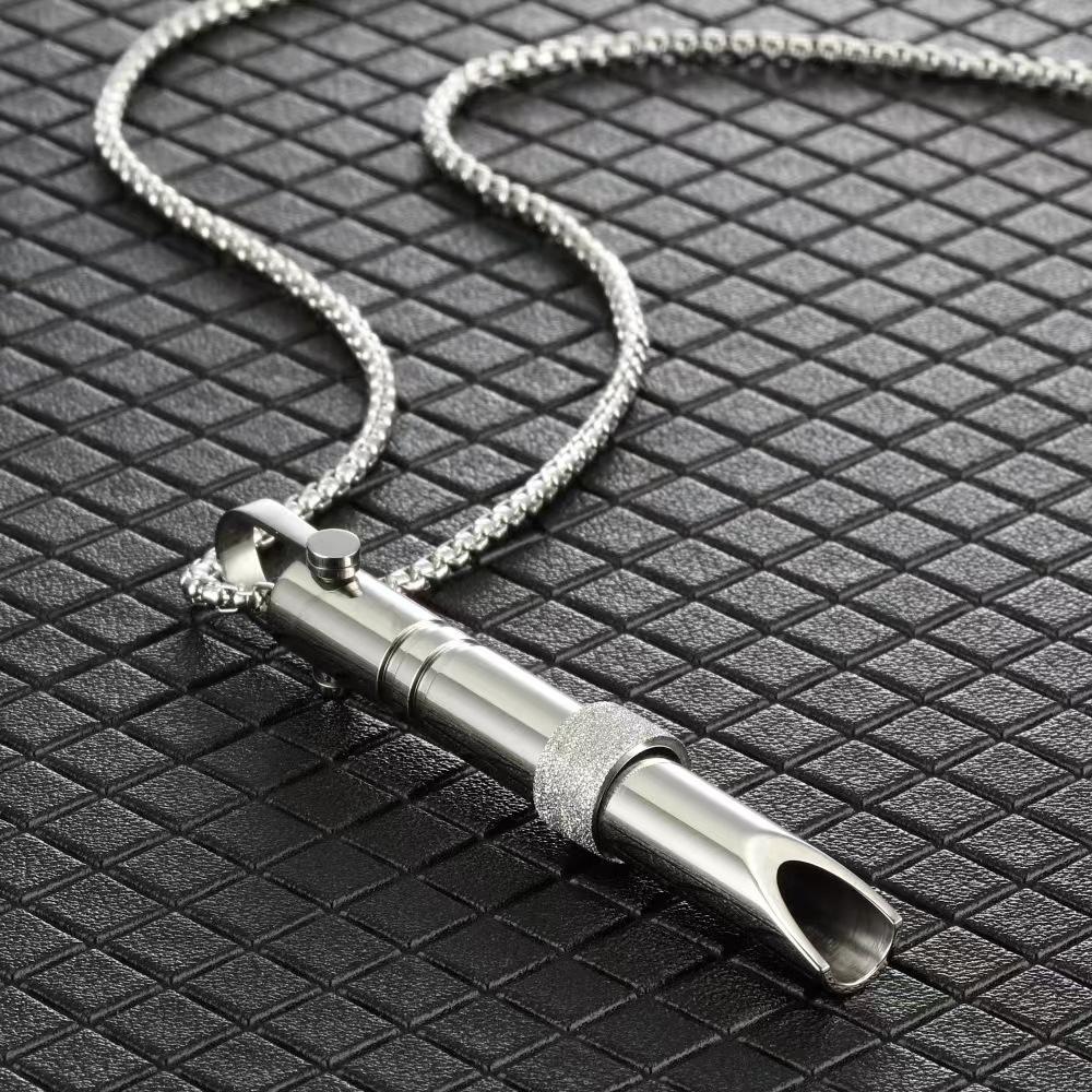 Stainless Steel Anxiety Breathing Necklace for Women Stress Relief Meditation Necklaces Yoga Ritual Female  Free Shipping