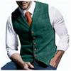 Męska kamizelka w kratę męska szczupła kamizelka męska kurtka Vintage Wool Herringbone Retro Satin