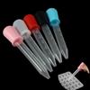 5Pcs 5ML Silicone Graduated Pipettes With Rubber Suction Top Liquid Droppers For Oil Liquid Handling In Science Labs