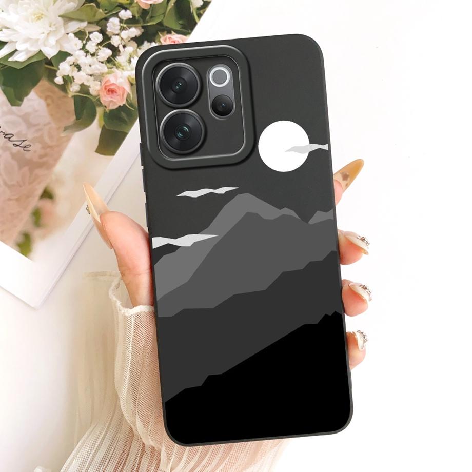 For Vivo V70 Lite V70 FE VivoV70 V2538 v2550 V2548 Phone Case Floral Aesthetic Moon Nigth Bow Pattern Funda Soft Silicone Cover
