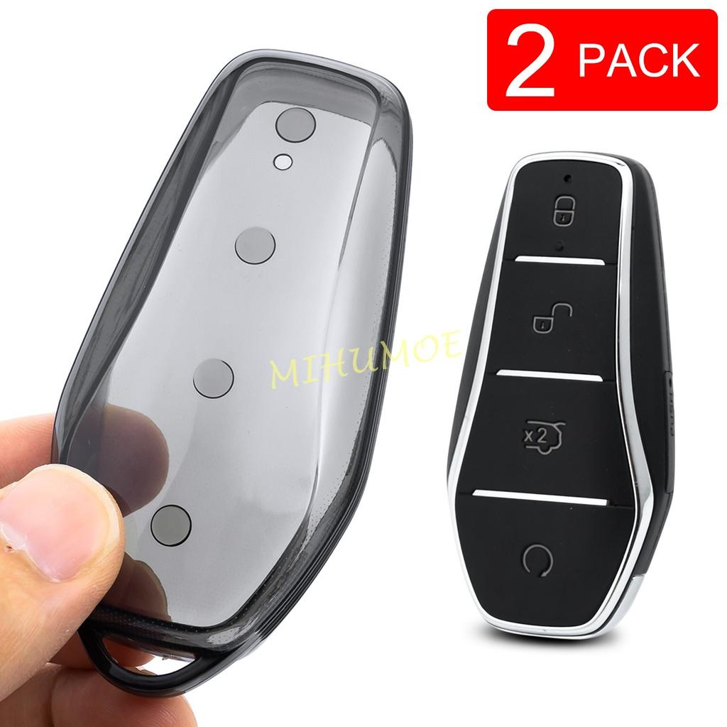 TPU Key Case Cover For BYD Song PLUS Pro Atto 3 Seal U Dolphin Sealion 6 7 Black Remote Fob Holder Keychain Car Accessories