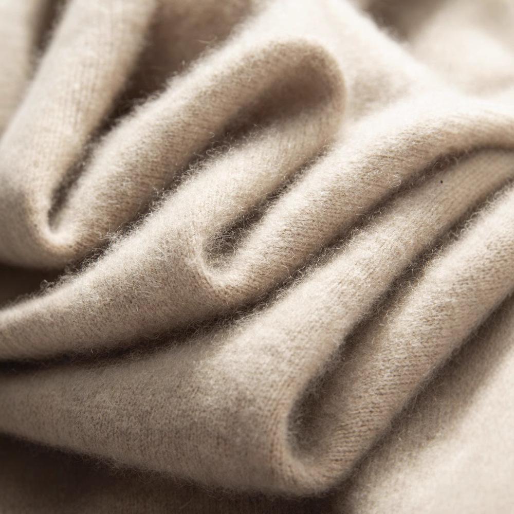 New V-neck cashmere sweater men's middle-aged and young solid color sweater loose knitting