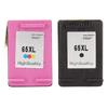 2 Stück Schwarze 65XL Tintenpatronen Ersatz für HP für Envy 5055 5052 5010 für DeskJet 3755 2600 3752 2652 für