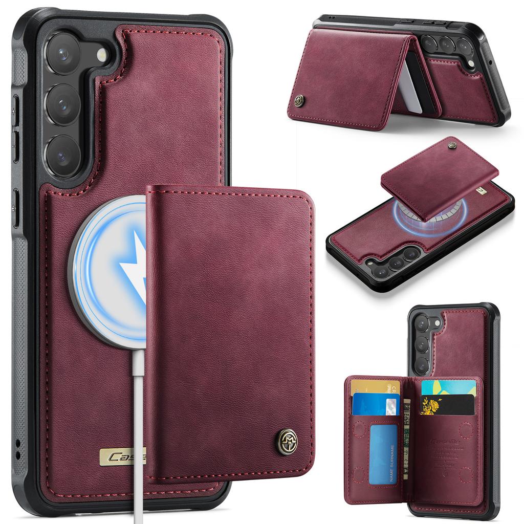 For Samsung Galaxy S23 Magnetic Case CASEME ME80 Series Leather PC TPU Phone Cover with Detachable Wallet