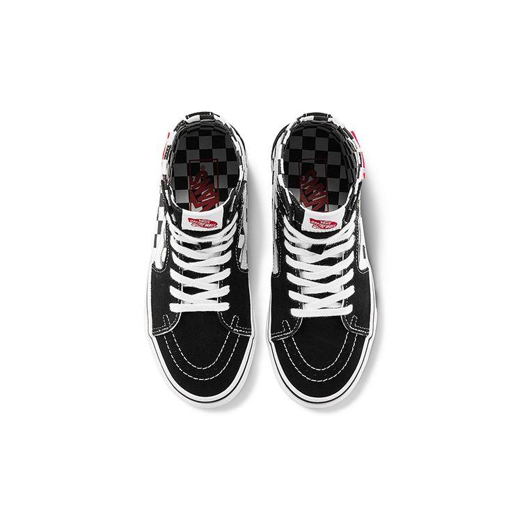 Vans Sk8 Hi Checkered Comfortable Fashion High-Top Skate Shoes Unisex Sneakers Black White VN0A4U161AA