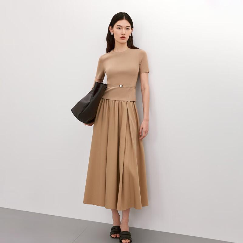 VEROMODA Women's Waist Tie Round Neck Knit Top