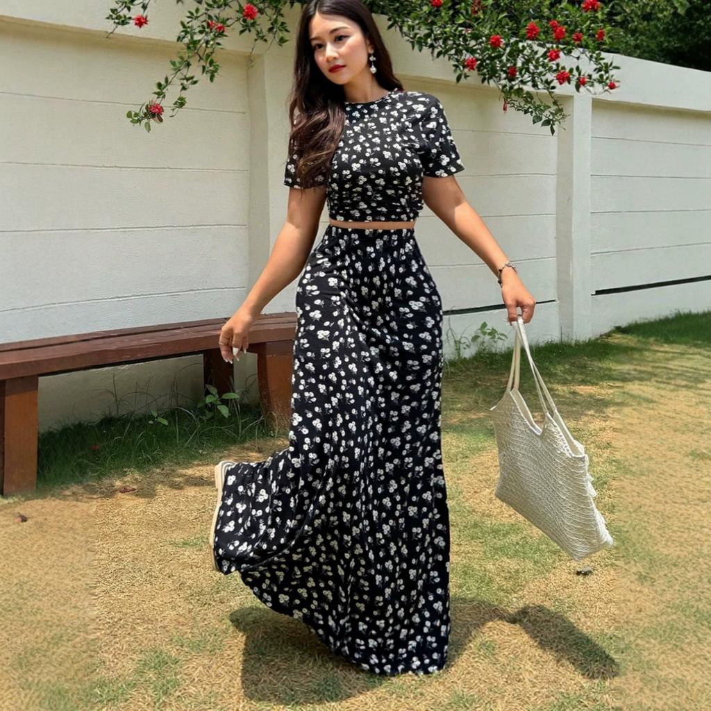 European and American spring and summer suit fashion casual short-sleeved skirt suit