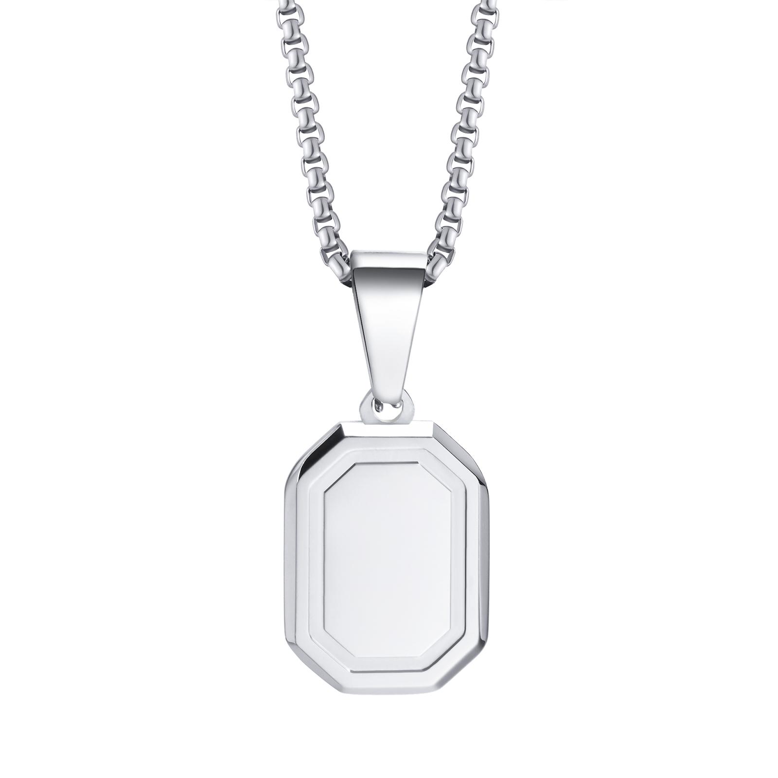 

Vnox Геометрические ожерелья с инициалами для мужчин и женщин, квадратный прямоугольный кулон из нержавеющей стали, алфавит из 26 букв от A до Z, мужской воротник M