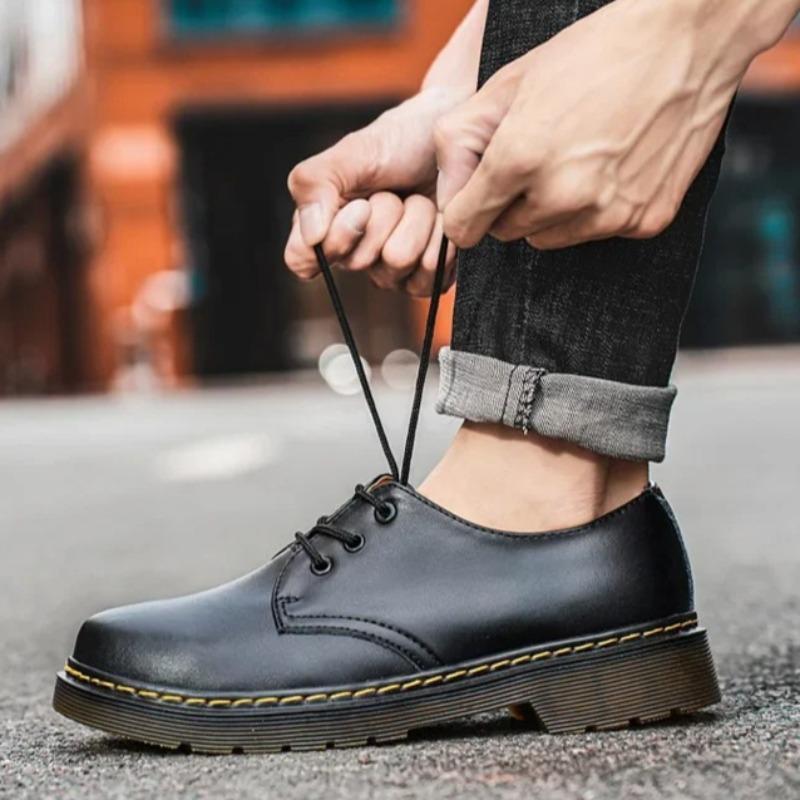 Mens Casual Shoes High Quality Cowhide Leather Shoes Classic Lace Up Oxfords Men Business Office Footwear Round Head Derby Shoes