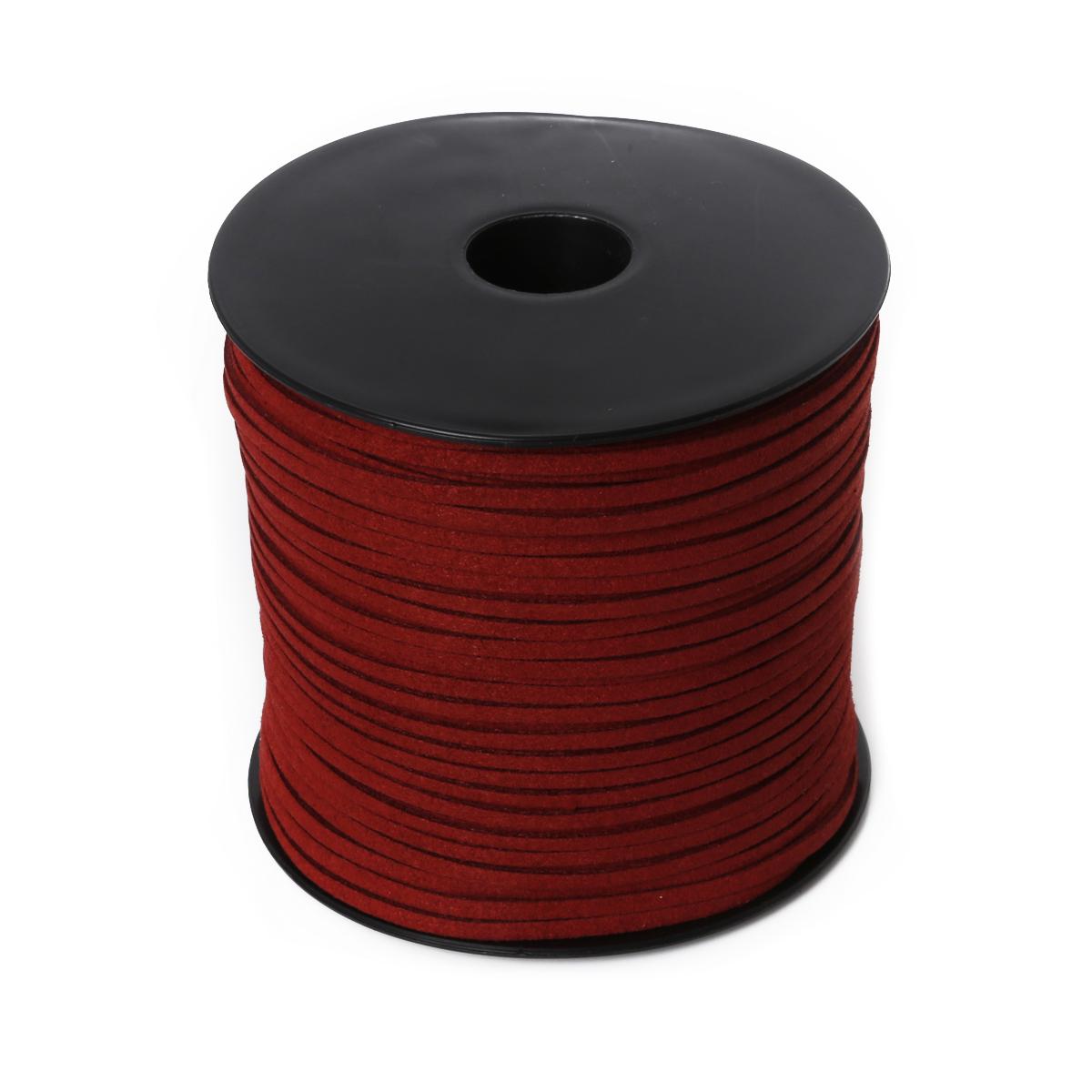 

91-метровый плетеный шнур из корейского бархата и кожи, ручная работа, бисерный браслет, ювелирная нить, сделай сам, ювелирные изделия бордовый