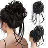 Extension synthétique bouclée queue de cheval, Chignon, cheveux bouclés et désordonnés, faux cheveux élastiques pour femmes