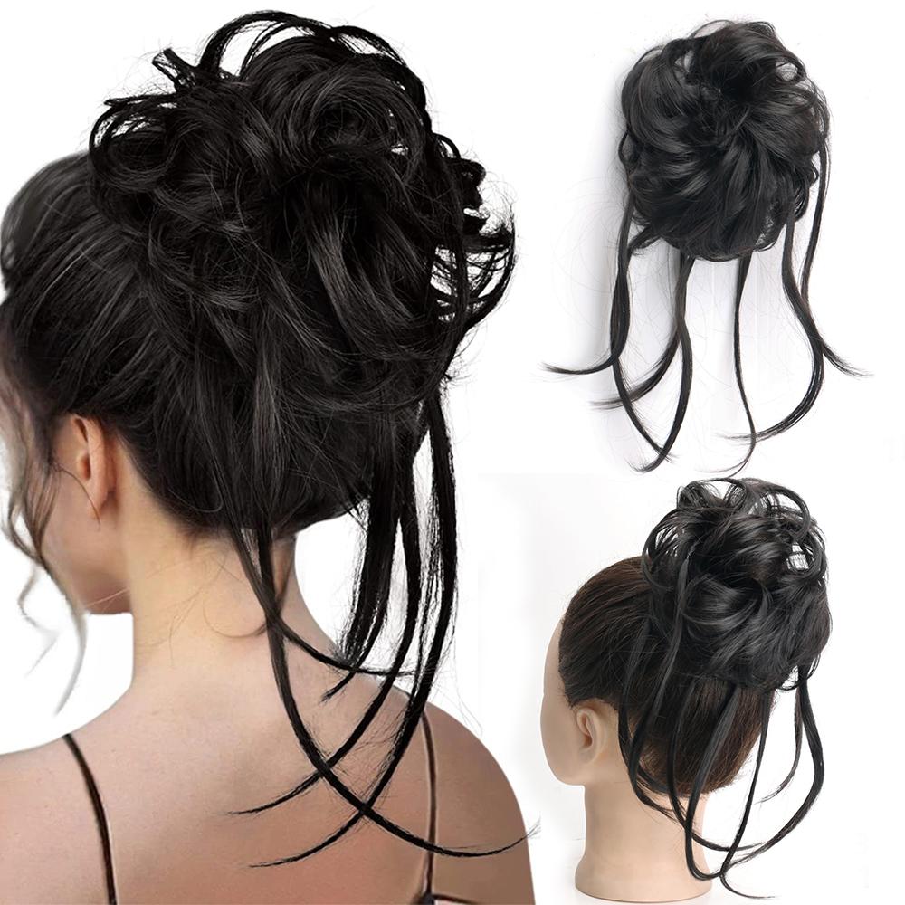 Synthetic Wrap Curly Ponytail Bun Chignon Messy Curly Hair Elastic False Hair Pieces for Women KTB