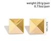IngeSight.Z Creative Gold Color 3D Geometric Stud Earrings for Women Men Vintage Wedding Party Jewelry 2025 Valentine Day Gift