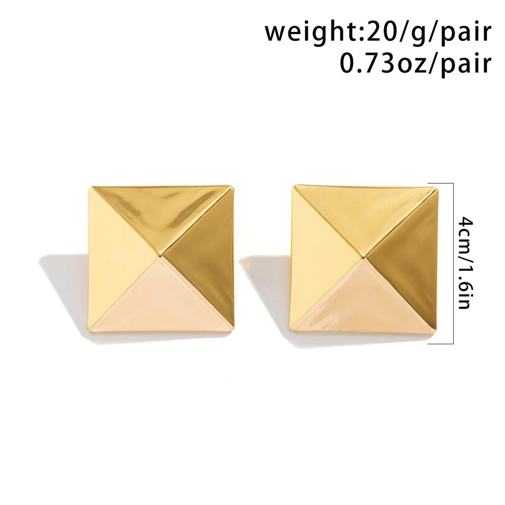 IngeSight.Z Creative Gold Color 3D Geometric Stud Earrings for Women Men Vintage Wedding Party Jewelry 2025 Valentine Day Gift