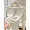 Digital Polka Dot Print Round Neck Loose Long Sleeve Women's T-shirt