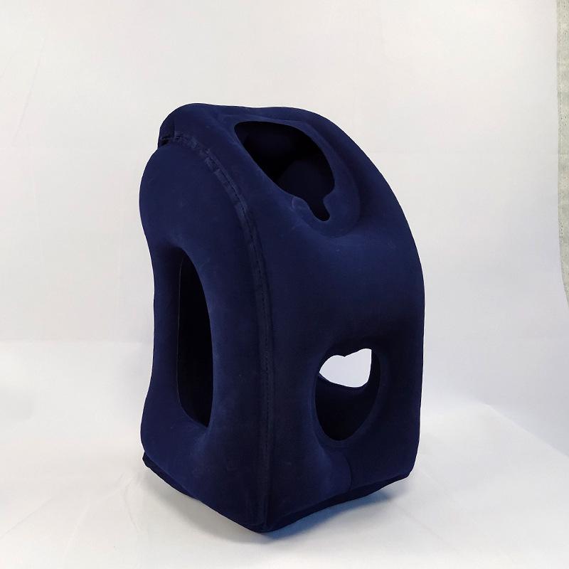 Portable Inflatable Travel Neck Pillow , Hand-Washable Cover For Airplane Car Bus Train Office Nap Camping