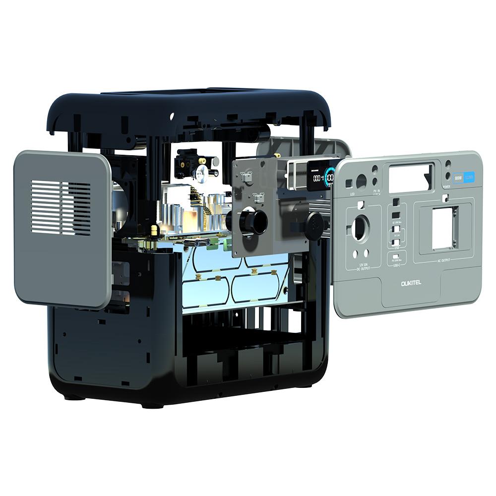 OUKITEL P800 Tragbare Powerstation, 512Wh 800W Notfall-Akku mit AC+DC-Schnellladung, Solargenerator für Outdoor-Camping Notfall