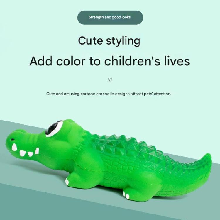 Interactive Latex Alligator Shape Pet Toy with Soundable Design Chew and Teeth Toy for Dog Entertainment Exercise Fun