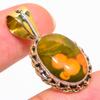 Natural Ocean Jasper TwoTone 925 Solid Sterling Silver Gift Pendant 1.30" K6r15