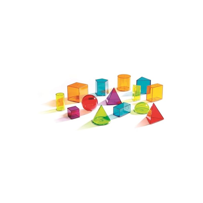 Learning Resources View-Thru(R) Geometric Solids Transparent 3D Shapes LER 4331